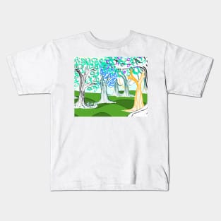 Imaginary forest landscape Kids T-Shirt